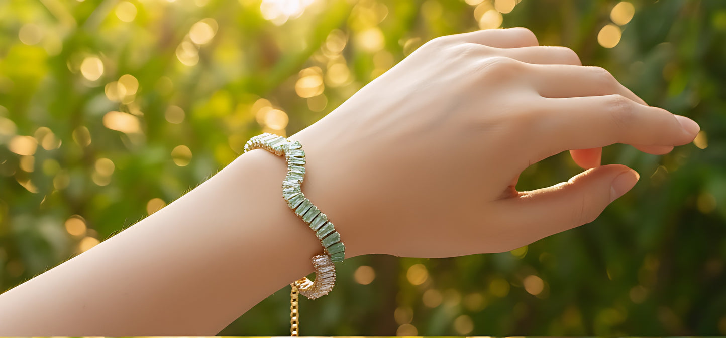 Sophisticated Wavy Crystal Tennis Bracelet Collection