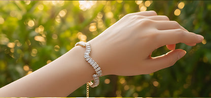 Sophisticated Wavy Crystal Tennis Bracelet Collection