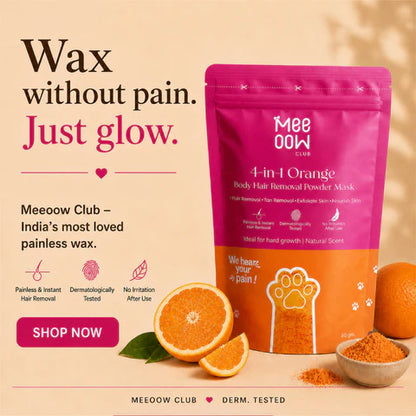 Meeoow Club 4-in-1 Orange Body Hair Removal Powder Mask