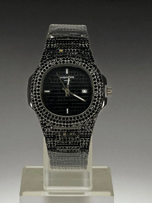 Patek Philippe Style Iced-Out Diamond Watch