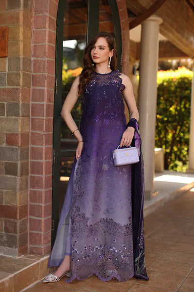 Noor By Sadia Purple Tie N Die Printed 3 Piece Unstitched Lawn